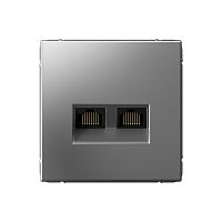 Розетка компьютерная без рамки Systeme Electric ArtGallery  2-м. RJ45 CAT 6А сталь картинка